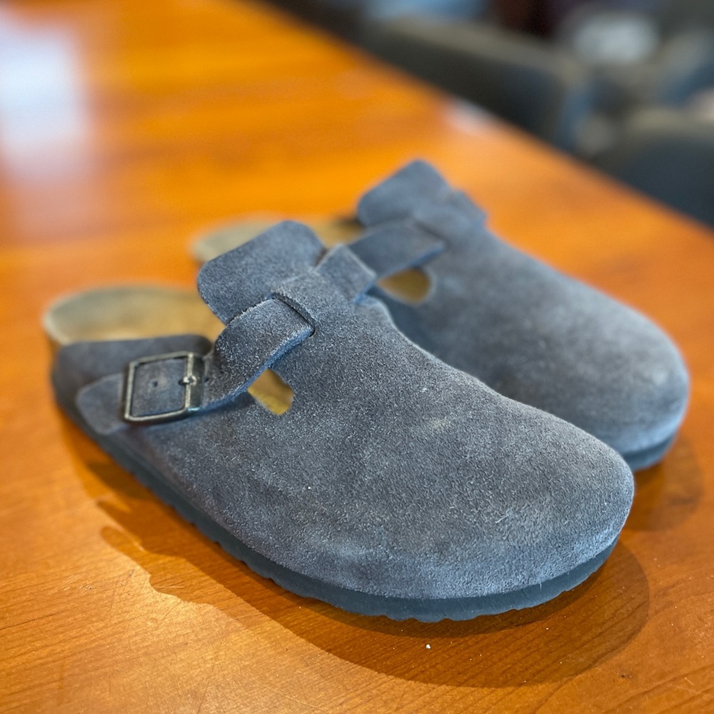 Birkenstock Boston Suede Leather Navy Blue S36